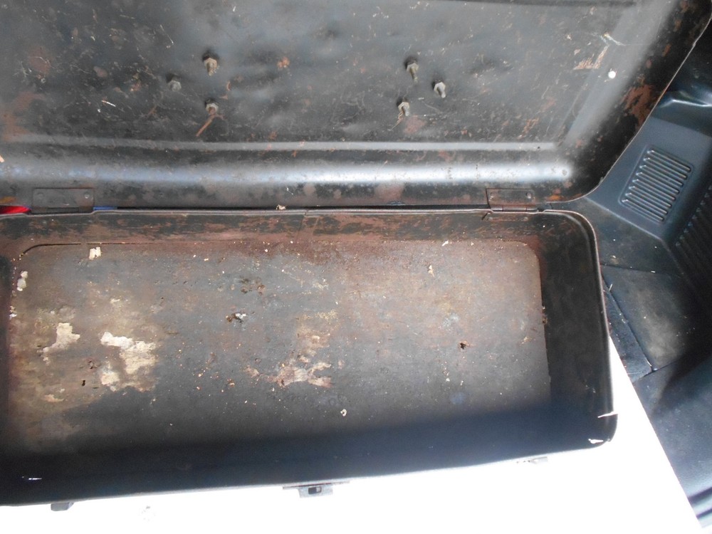 Antique Metal Tool Box with Very Fancy Handle