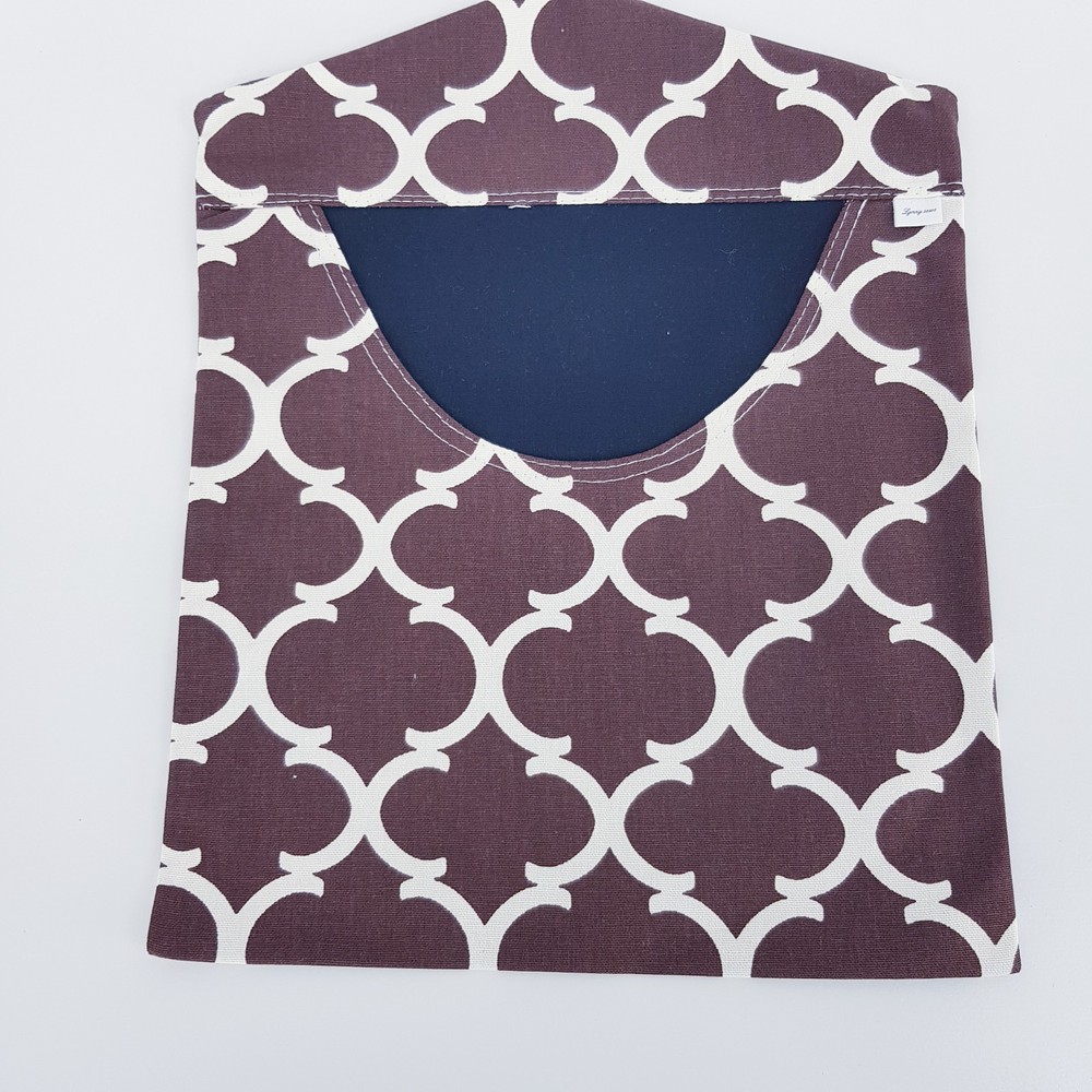 Peg Bag Handmade Brown White Patterned Lined Laundry Clothes Peg Holder