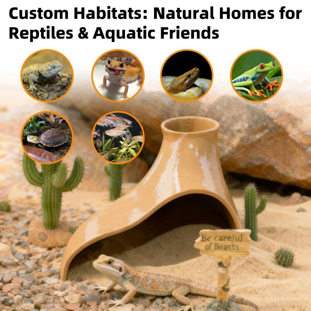 Reptile Underground Corner Cave Viewing Hide Lizard Hognose Snake Gecko