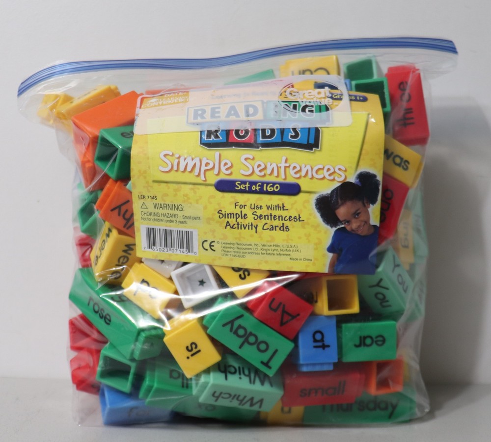 Learning Resources READING RODS Simple Sentences COMPLETE Grades 1+ LER7145