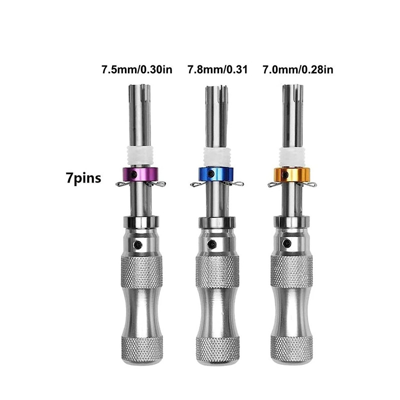 3PC 7 Pin Advanced Tubular Lock Tool Set For Padlock Hook Tool Seal Pick Puller