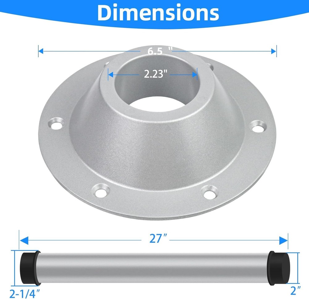 27" RV Table Base Mount and RV Table Leg, Camper Tables Base Mount