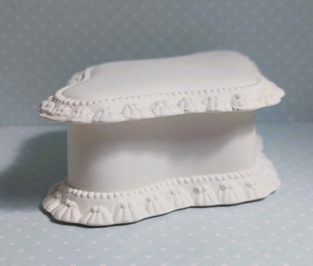 Diamond Shaped Trinket Box ~ Ceramic Bisque Ready to Paint