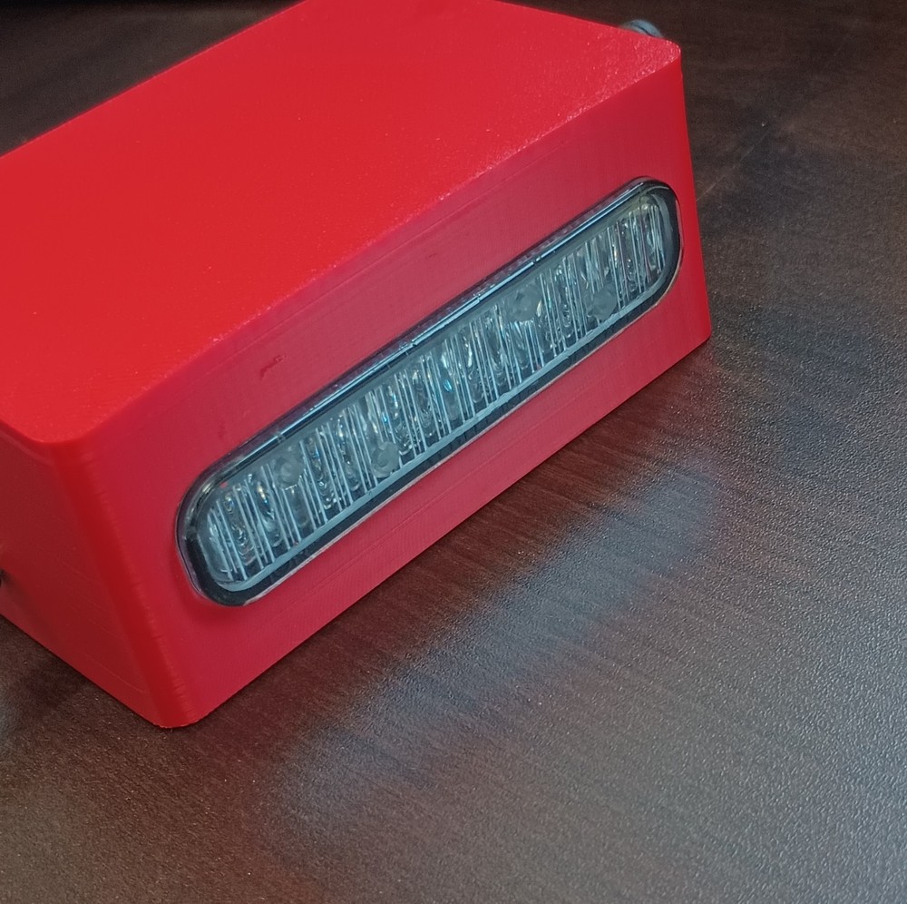 Red LED Strobe Beacon Light Plug-In Power Rectangular Enclosure