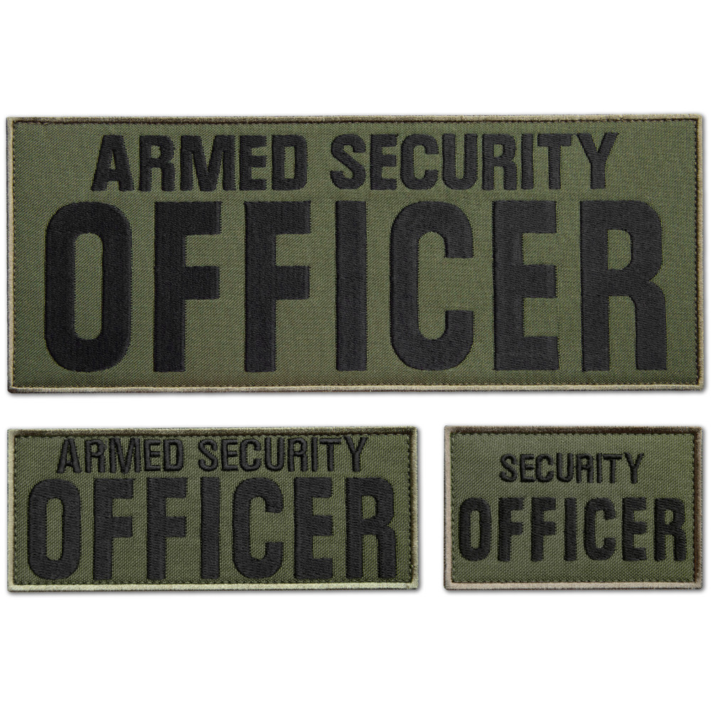 3Pcs Armed Security Officer Patch Set: Durable Embroidered Tactical Patches