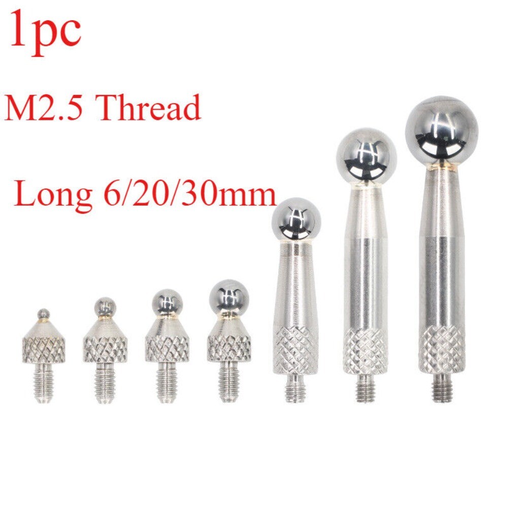 M2.5 Thread Long 6/20/30mm Contact Point for Dial Indicator Carbide Ball Tool X1