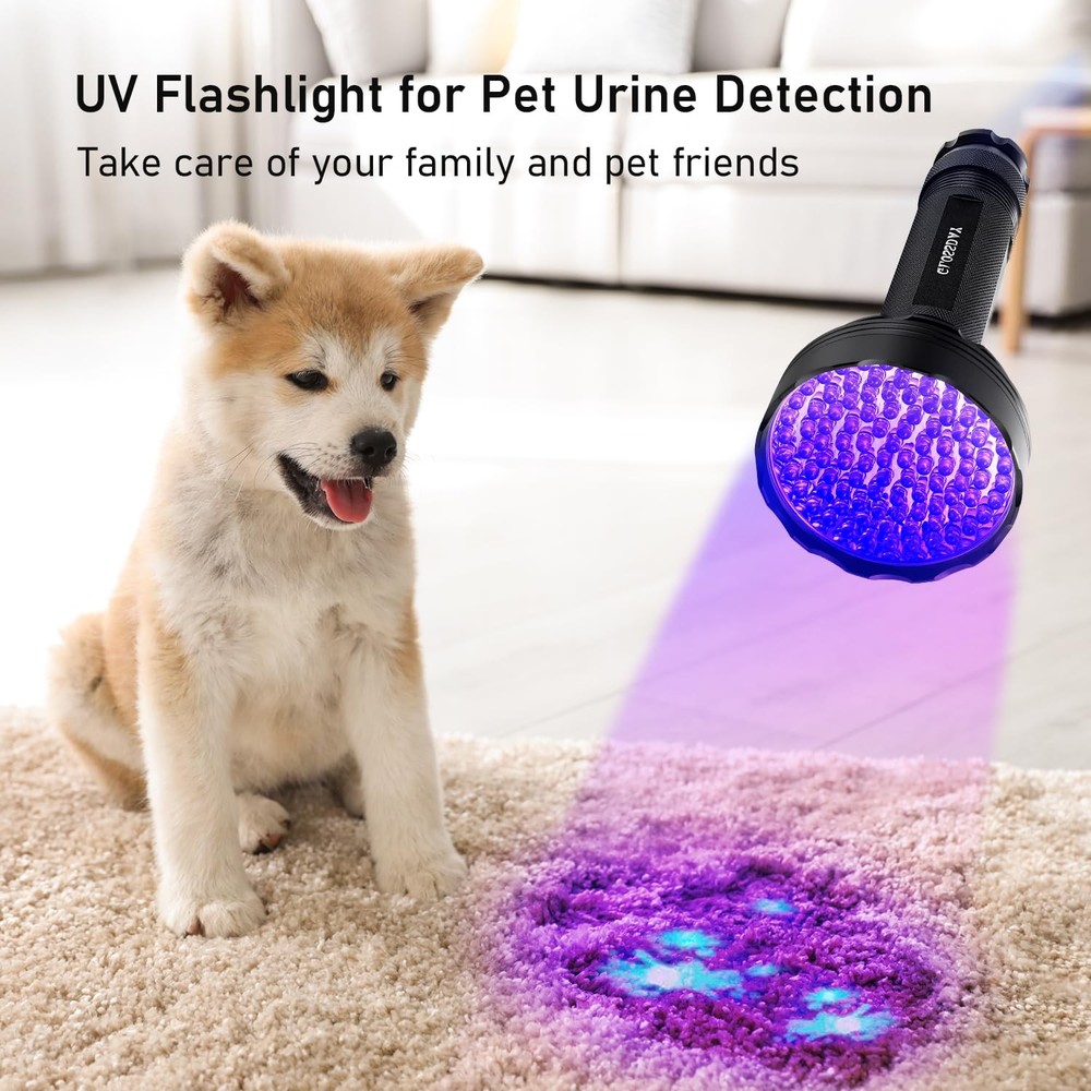 GLOSSDAY UV Flashlight Black Light, 100 LED Light 100LED,