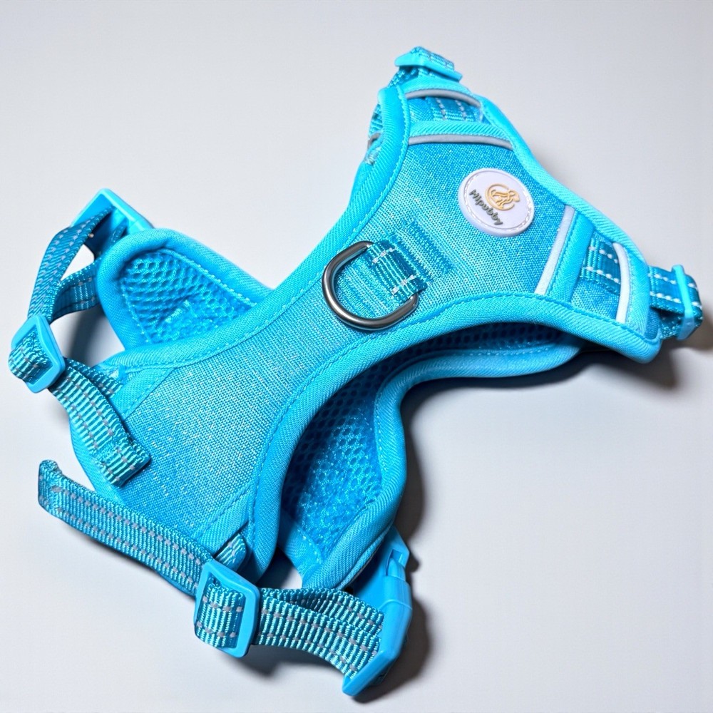 Hipubby XS Dog Harness Light Blue No Pull Soft Vest Reflective Adjustable