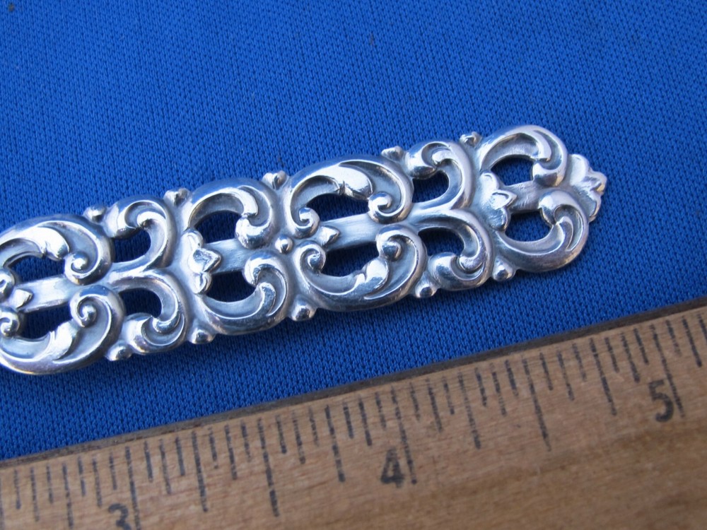 Good MAGNUS AASE Norway 830S Small SERVING FORK-Pierced Scroll Handle-NR