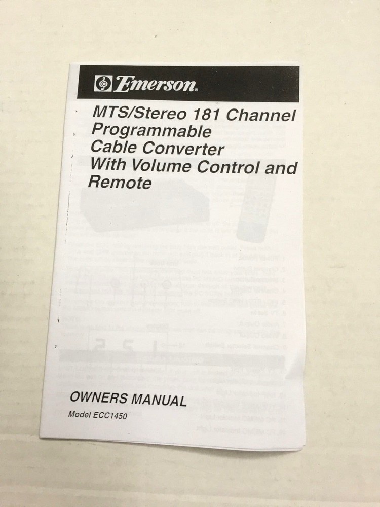 EMERSON MTS/Stereo 181 Channel Programmable Cable Converter w/Volume & Remote