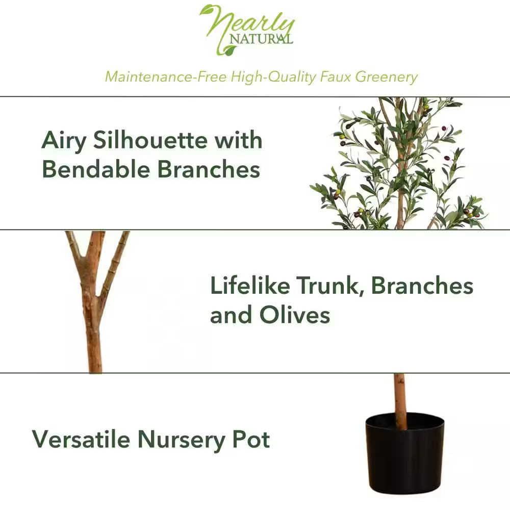 Indoor 82 In. Artificial Olive Tree
