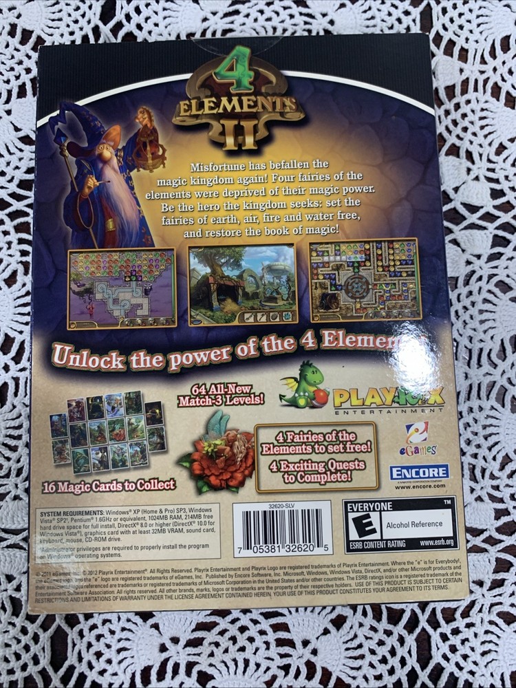 4 Elements II Computer Game AMR by Encore PC CD-ROM Game Puzzle eGames