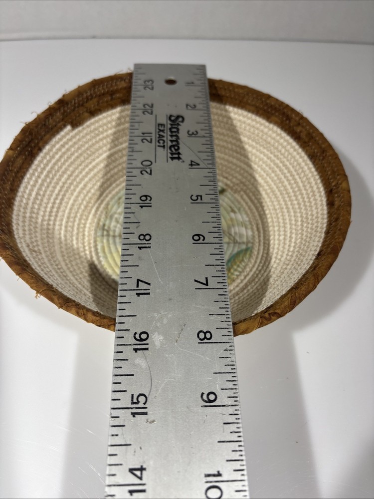 Woven Fabric Cork Seashell Basket Beachy