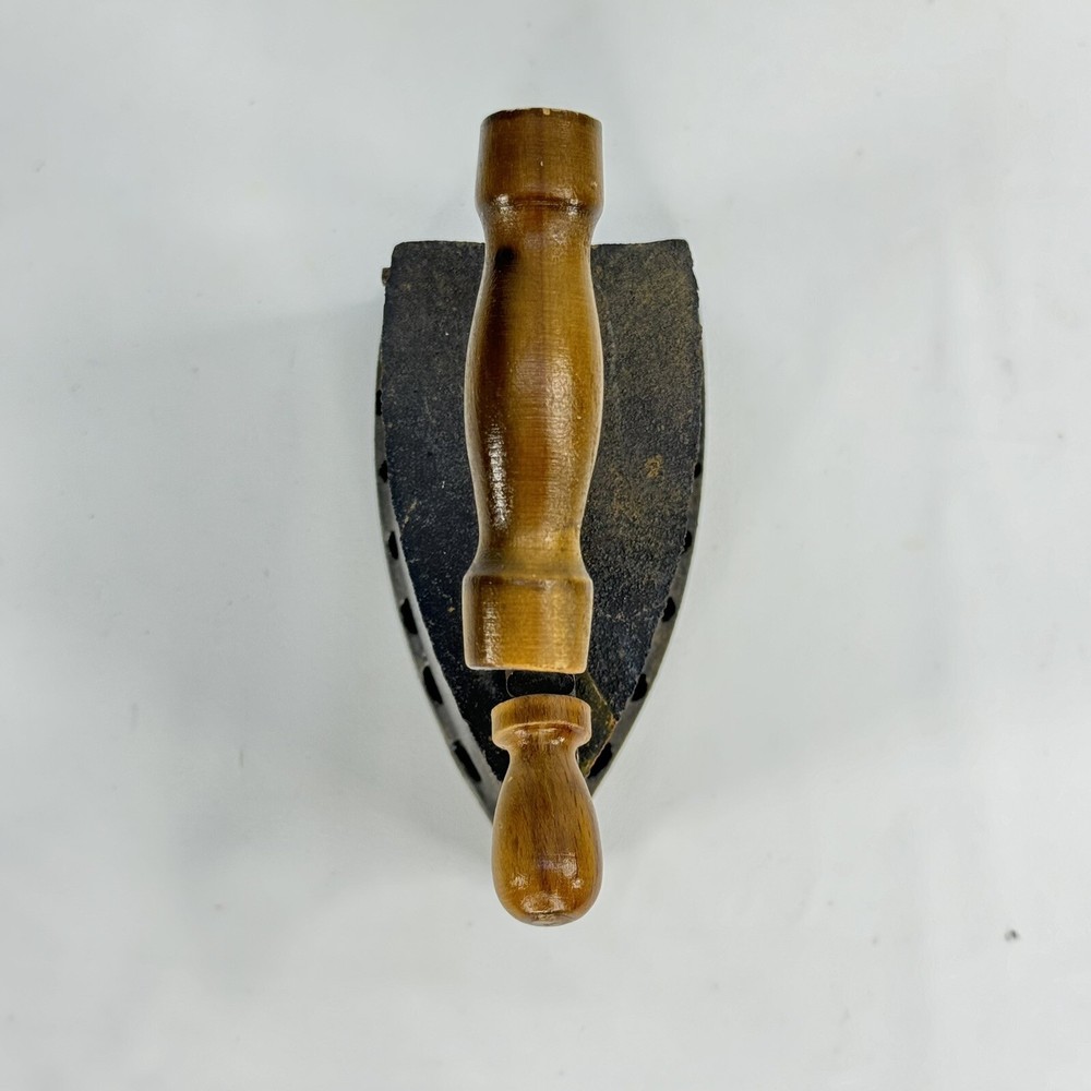 Vintage Mini 4” Cast Iron Sad Coal Fired Clothes Press Iron