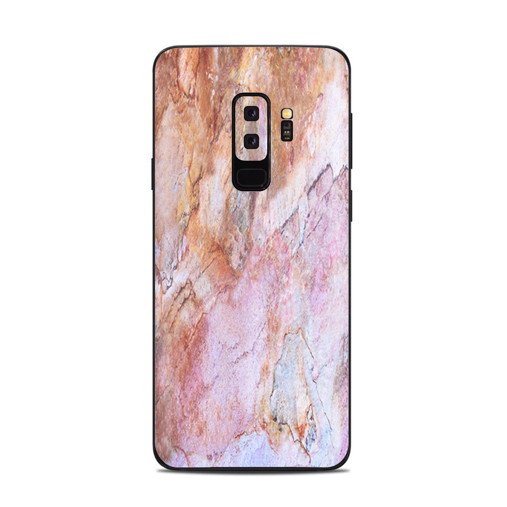 Samsung Galaxy S9 Plus Skins Decals - Rose Peach Pink Marble Pattern
