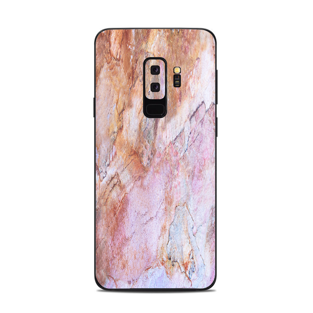 Samsung Galaxy S9 Plus Skins Decals - Rose Peach Pink Marble Pattern
