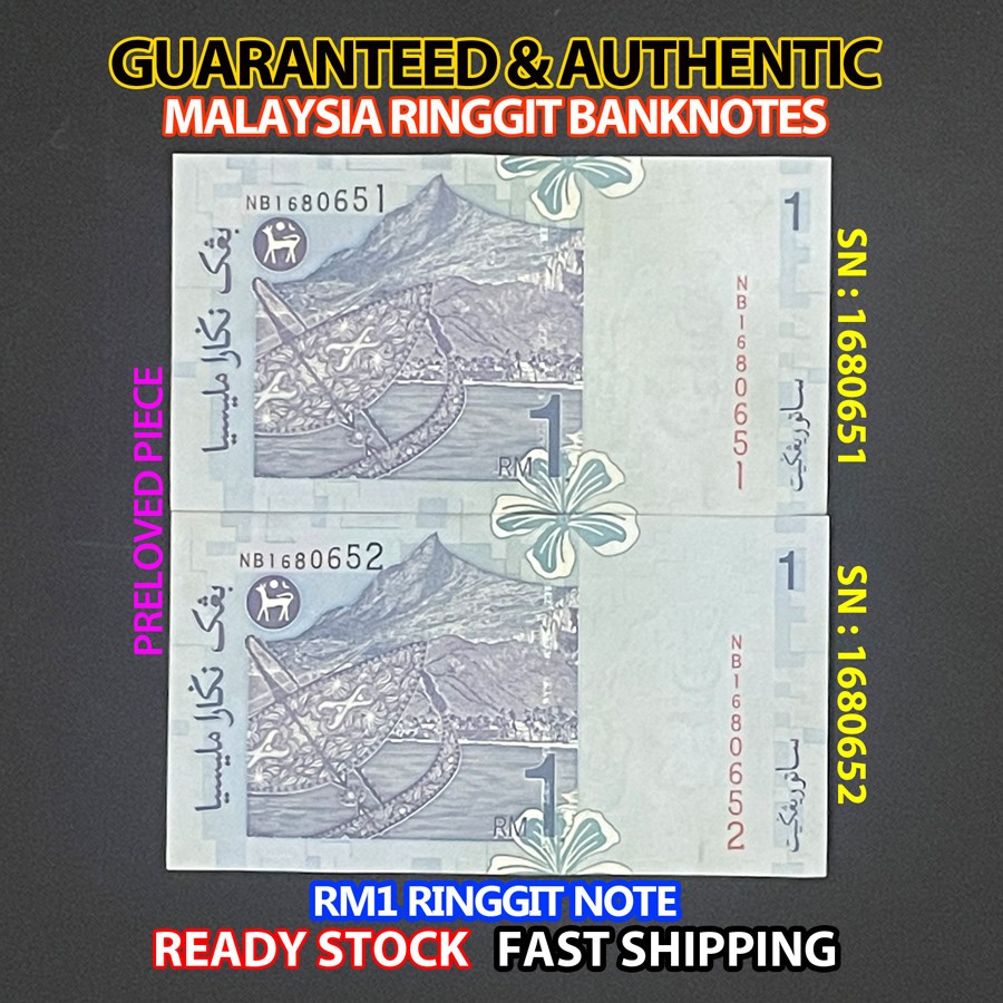 MALAYSIA 1 RINGGIT BANKNOTE : COLLECTIONS (RM1 RINGGIT @ RUNNiNG NUMBER)