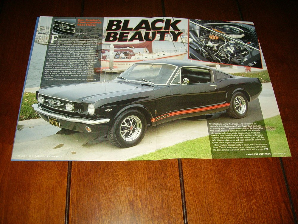 1965 FORD MUSTANG GT FASTBACK ***ORIGINAL 1990 ARTICLE***