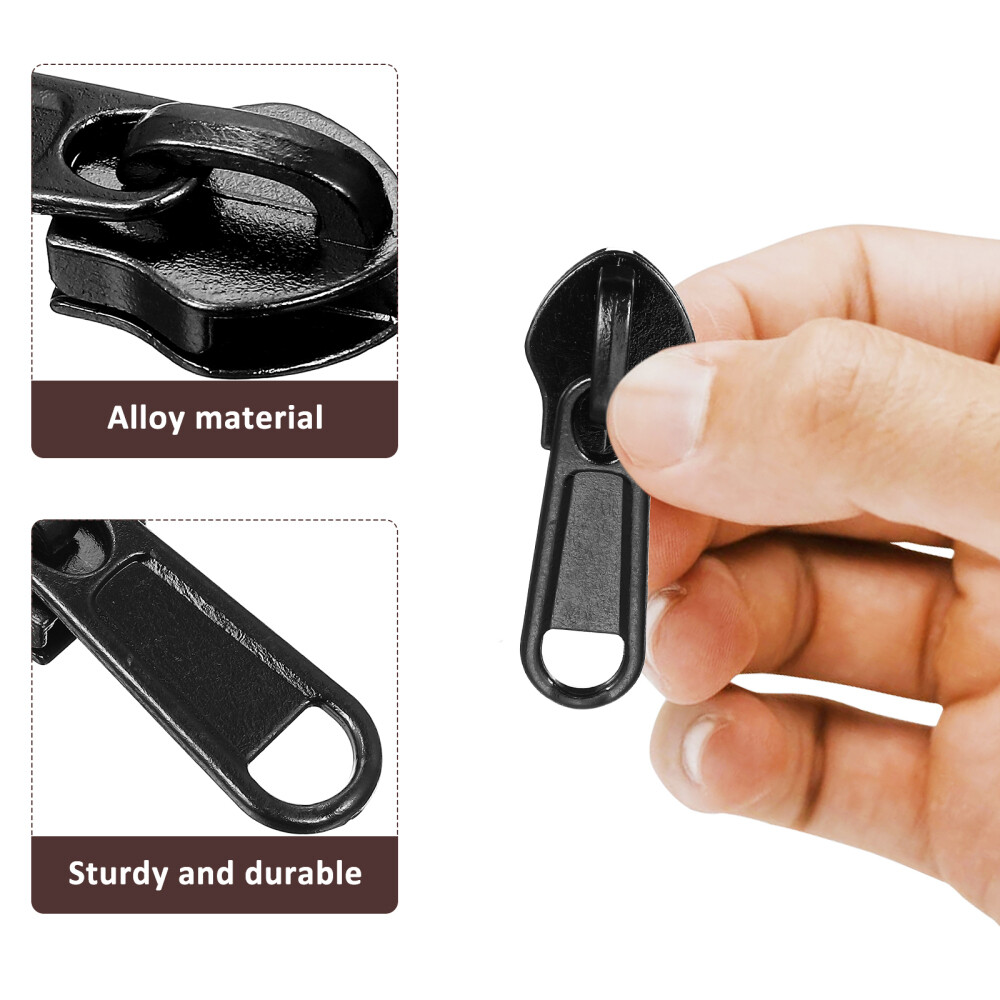 18Pcs Zipper Sliders Metal Pull Sliders Zippers Puller Replacement Repair Kit