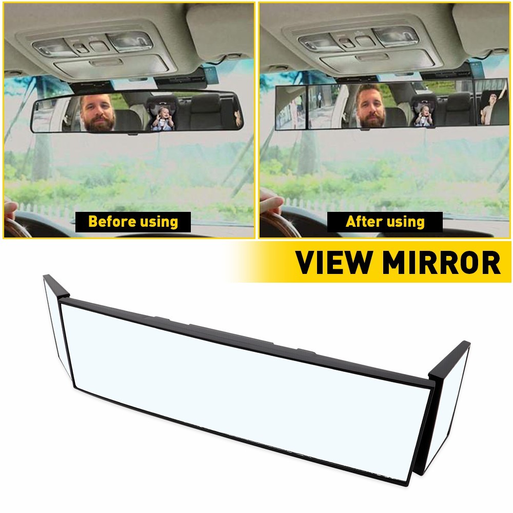 390mm Extendable Car View Rearview Mirror Interior Rear Wide Angle Windshield