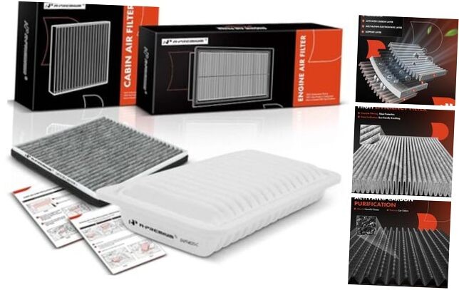 2-PC Engine & Cabin Air Filter with Activated Carbon Compatible with Scion tC
