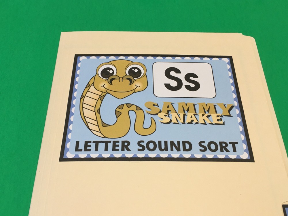 Sammy Snake - Letter Ss - DIY File Folder game - Printed / Uncut
