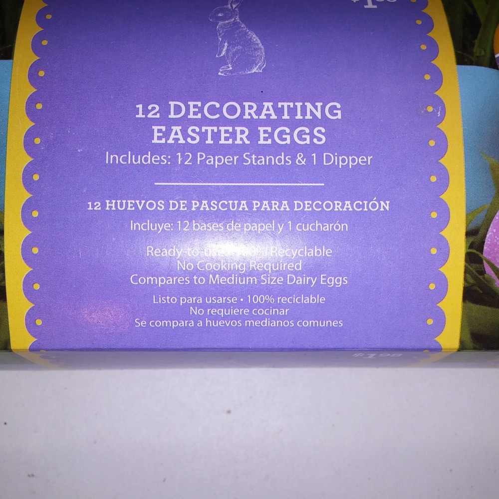 Set of 36 Easter Eggs Solid White for Decorating Includes Paper Stands & Dipper