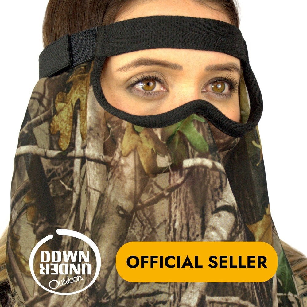 OFFICIAL DOWN UNDER OUTDOORS Premium Camouflage Hunting Face Mask (Mesh)
