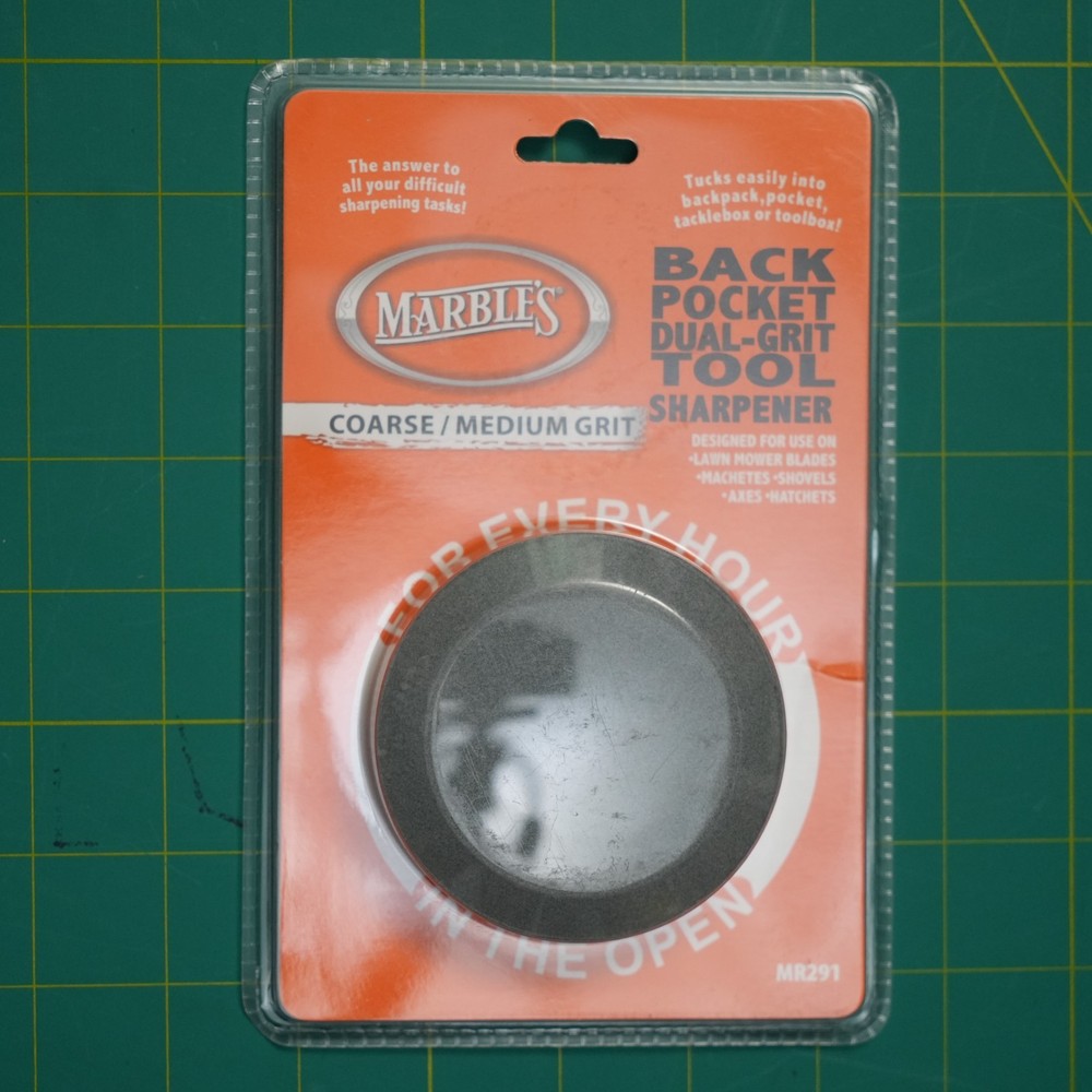Marbles Back Pocket Sharpener Sharpening Stone Tool Coarse Medium Grit Sides