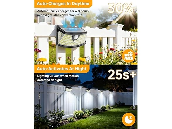 Aootek Solar Motion Sensor Lights, 6 Pack
