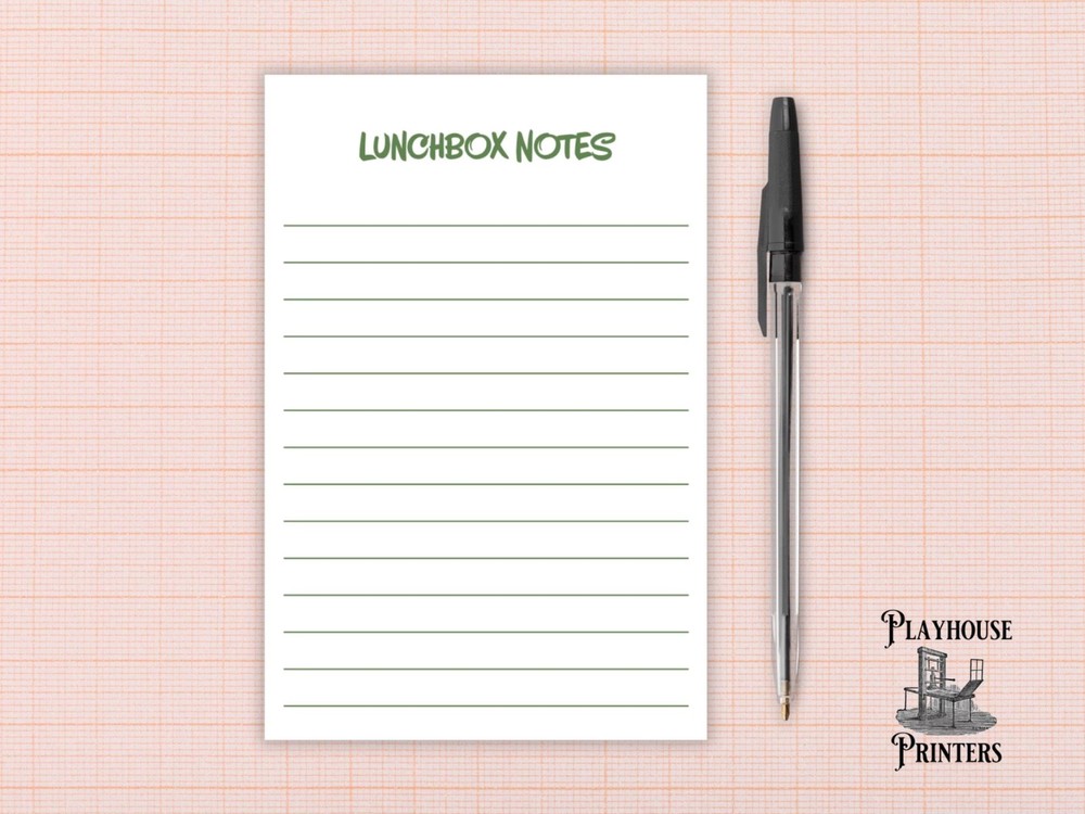 Personalized 4x6 Lined Notepad - Font and Color Options