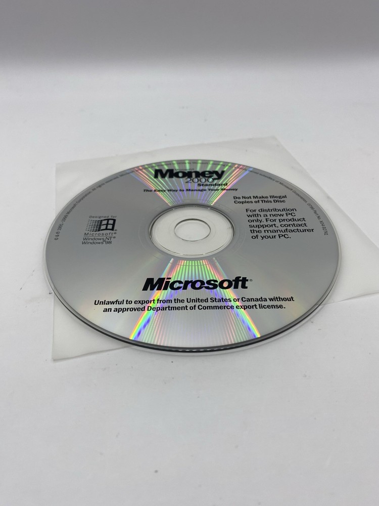 MICROSOFT MONEY 2000 Standard CD-ROM - No Product Code.