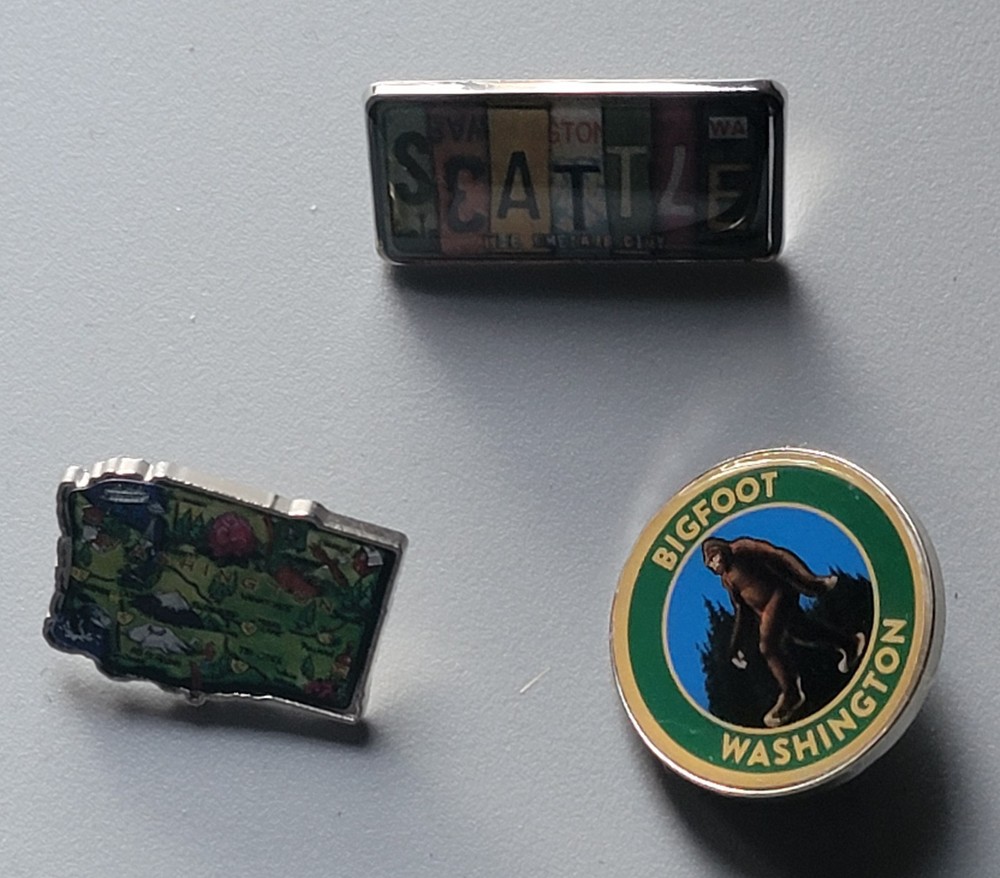 3 PINS - Big Foot Washington State Seattle Pins