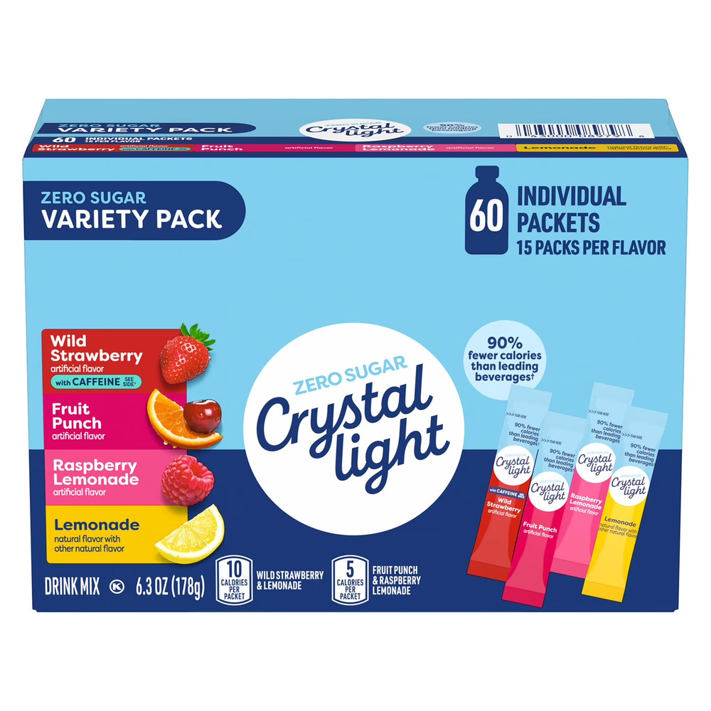 Crystal Light Drink Mix Variety Pack 60 Packets Sugar Free