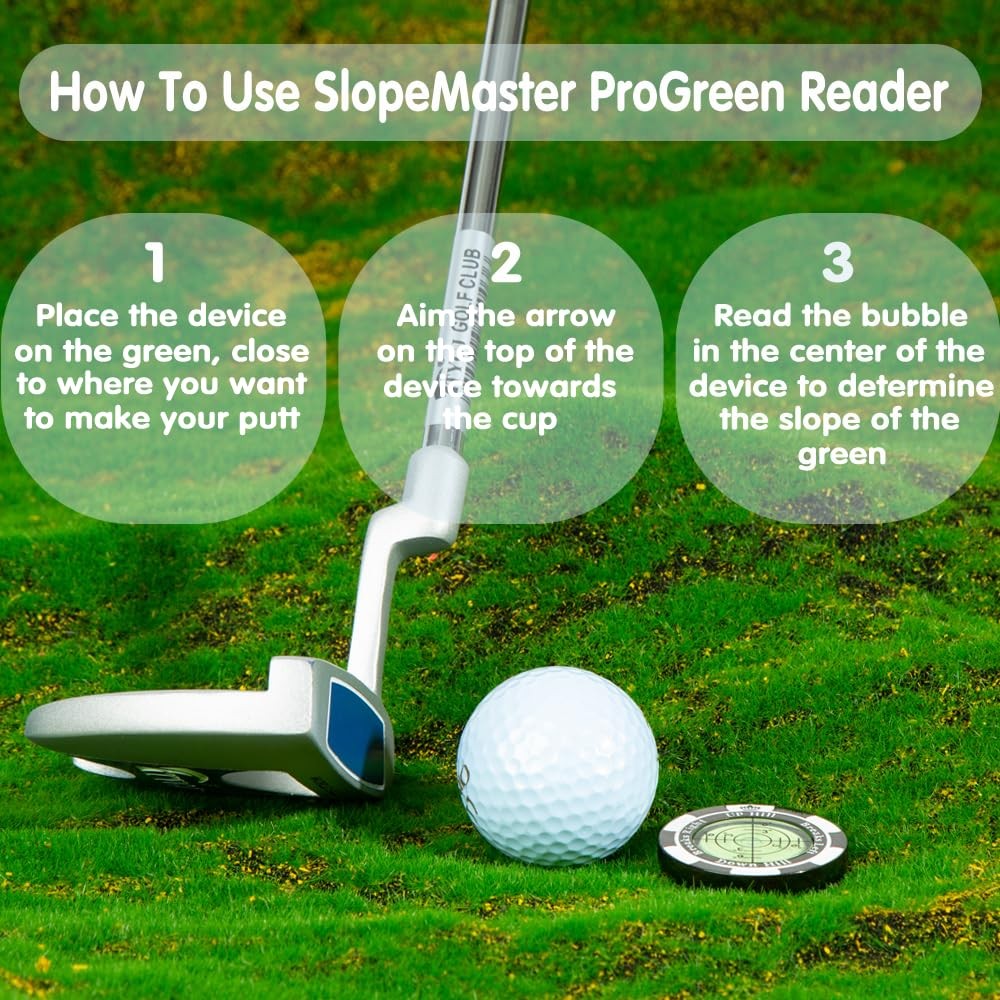 Golf Green Reading Ball Marker Hat Clip Precision Slope Reader Alignment Tool