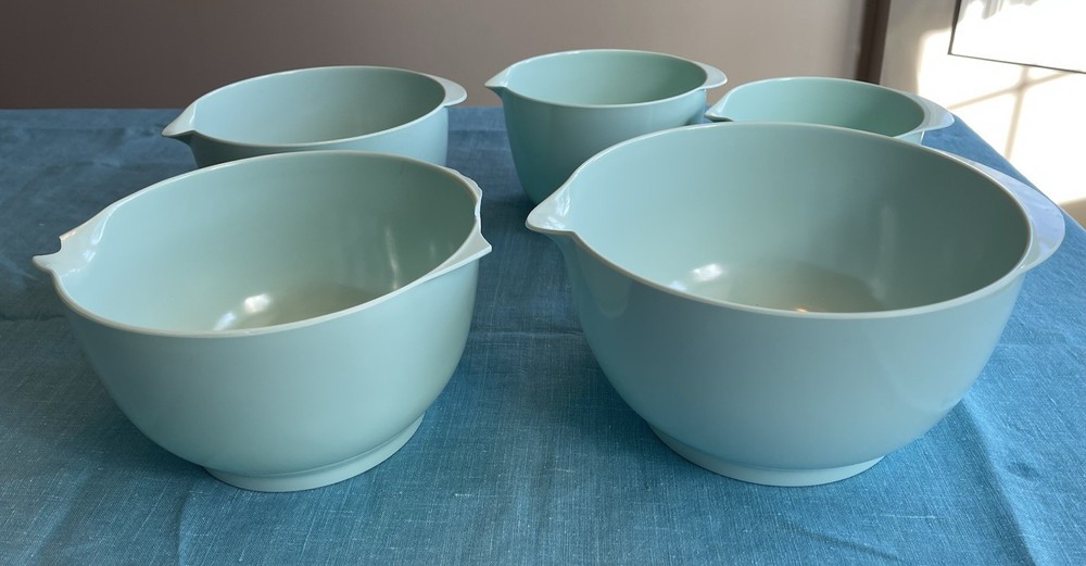 5 Sizes Melamine Pour Spout Nesting Mixing Bowls Robin Egg Blue