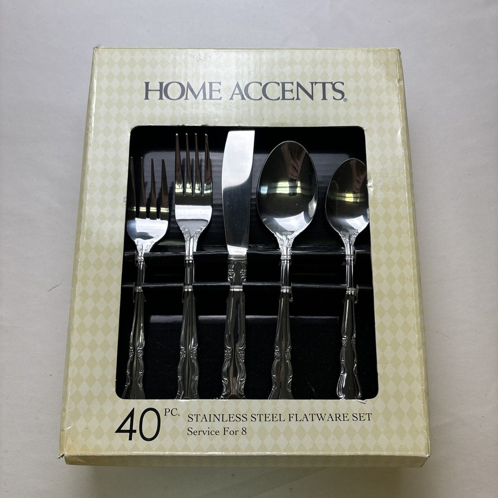 Home Accents 40pc Stainless Steel Flatware Set