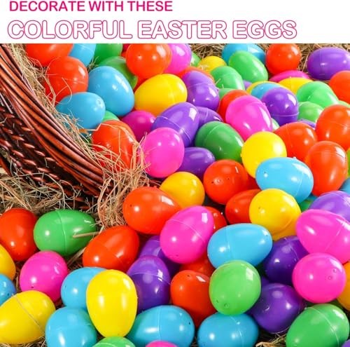 2000 Pcs Easter Eggs,2.4" Assorted Bright Colors Plastic Easter Eggs 2000 Pack