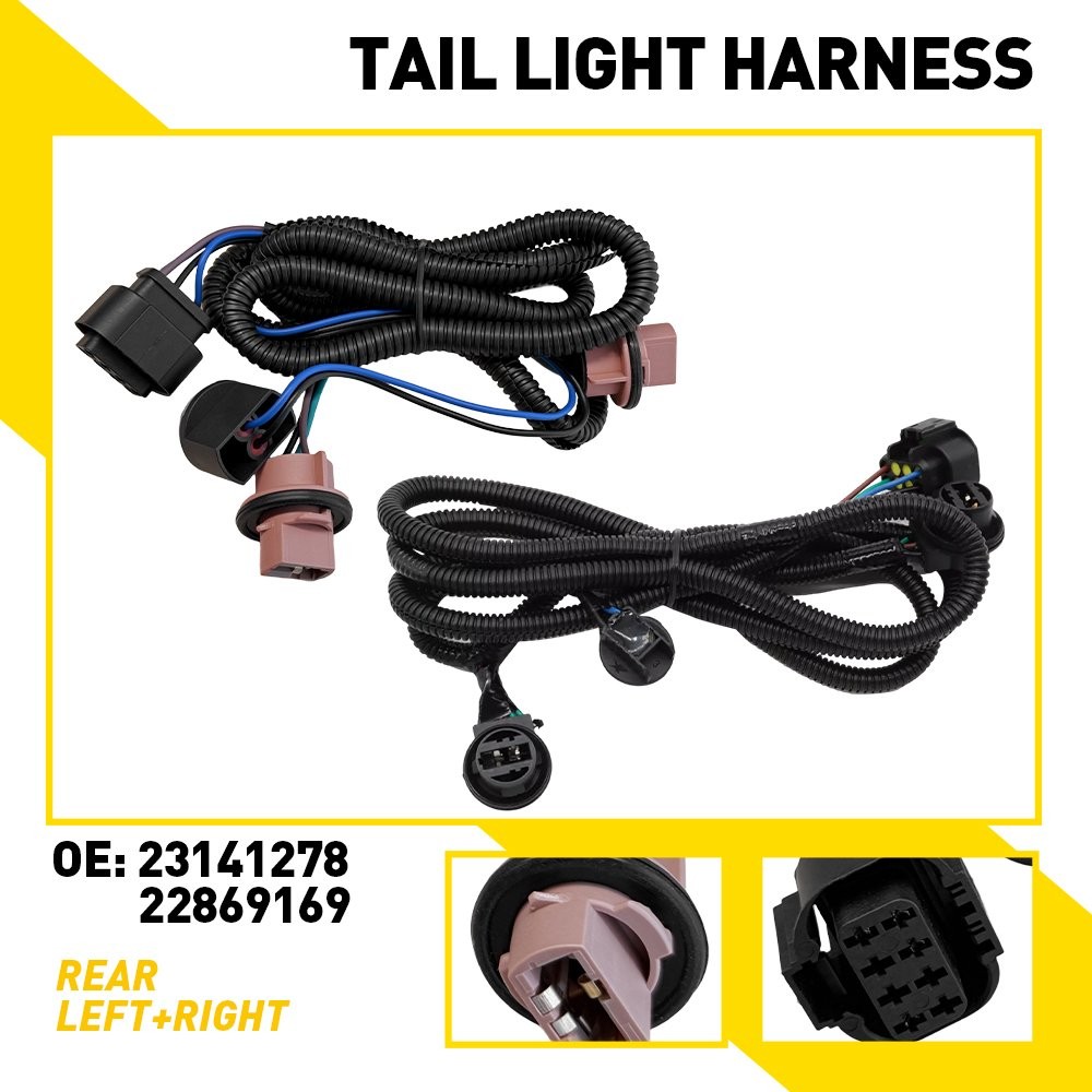 2X Left & Right Side Tail Light Socket Wire Harness For Chevy Silverado 2014-15