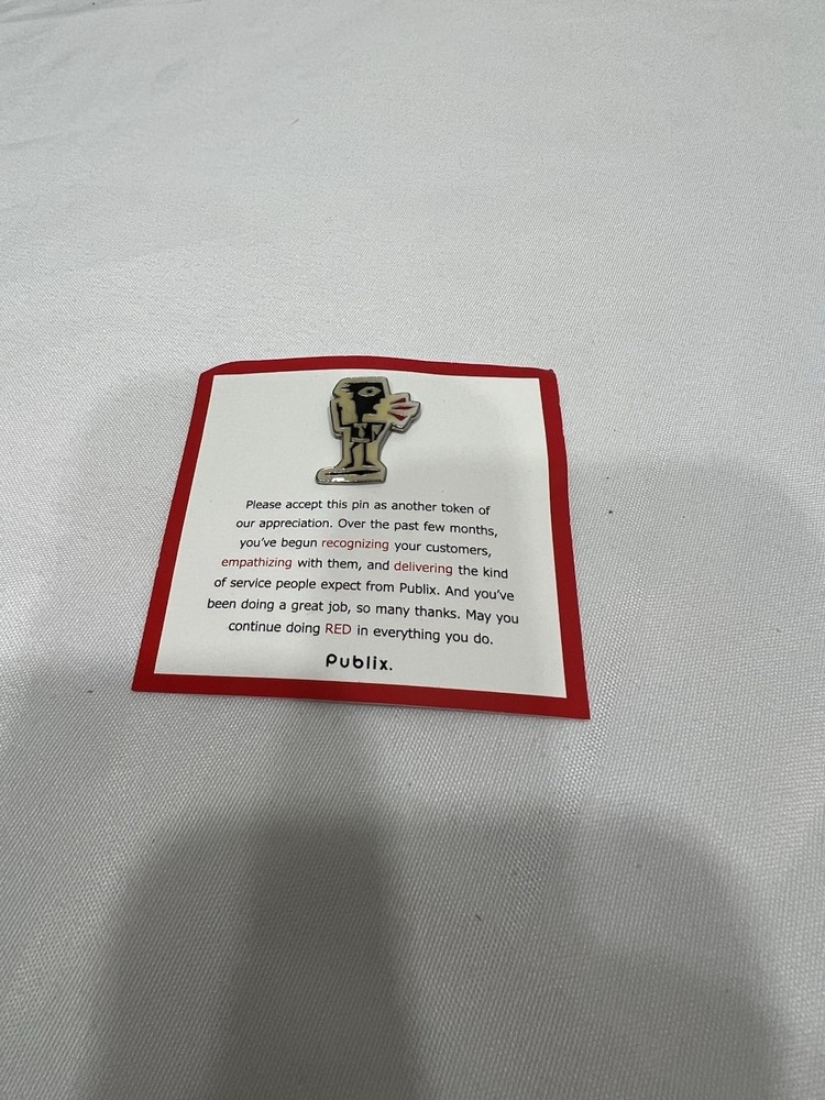 Publix pin Think Red Recognize pin COLLECTION SELL DOWN
