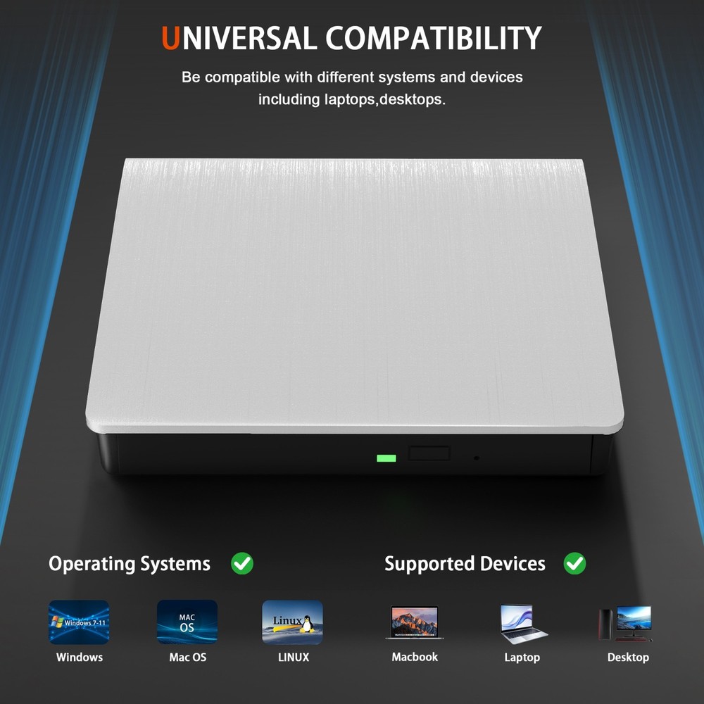 USB3.0 External CD DVD RW Drive Reader Burner Player Optical Drive For Laptop PC