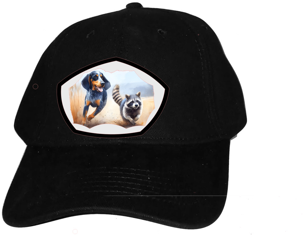 Cap Hat Black Solid Back Coonhound Bluetick Coon Dog