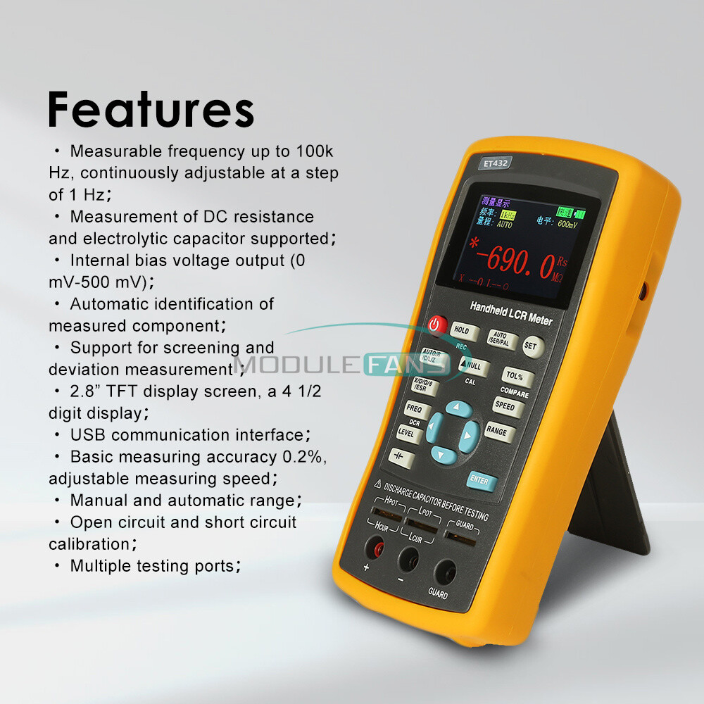 Handheld LCR Bridge Digital LCD Capacitance Inductance Resistance Meter Tester