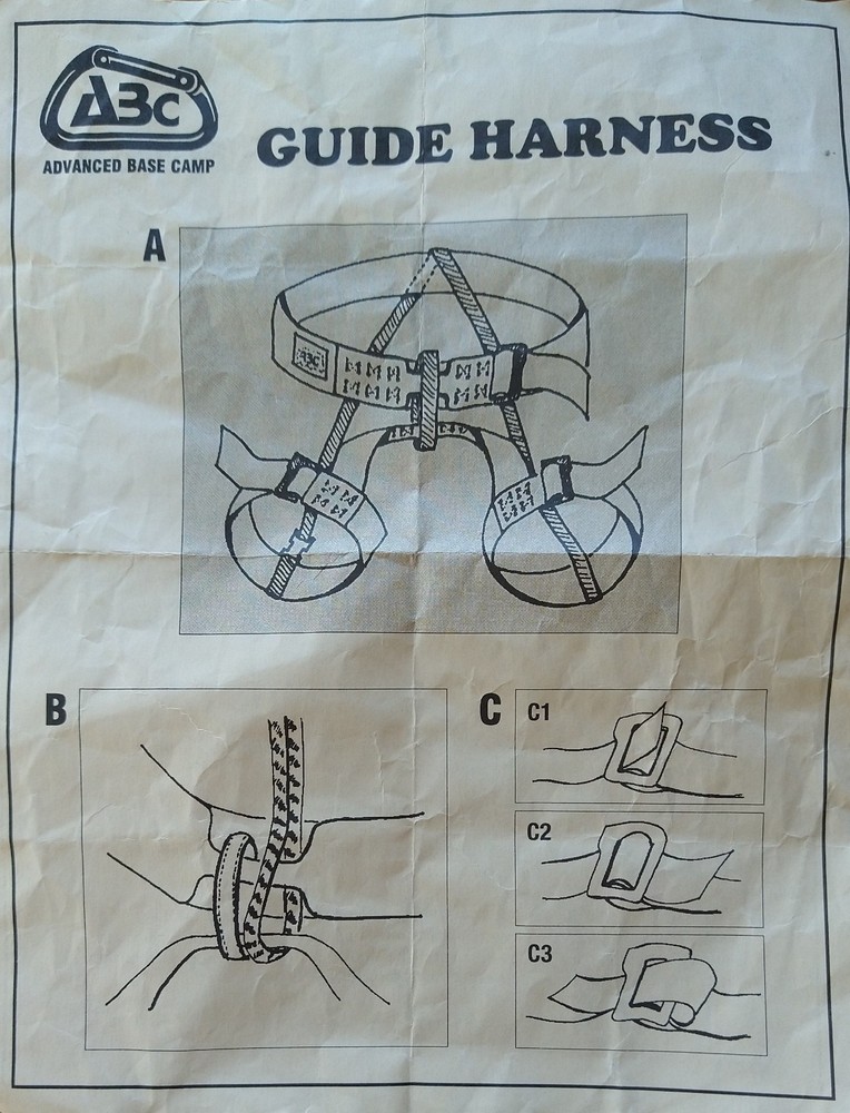 ABC Advanced Base Camp Rappelling / Climbing Guide Harness One Size Black