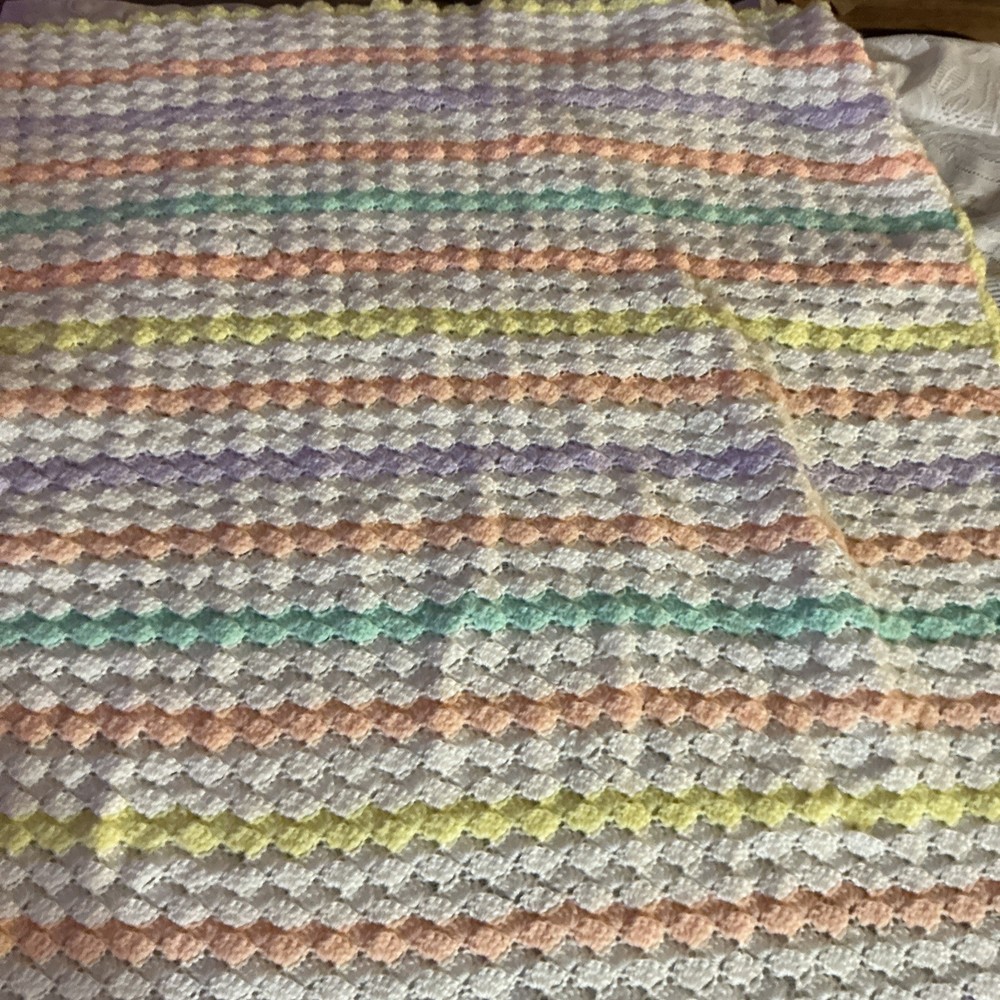 baby afghan crochet blanket 40x30