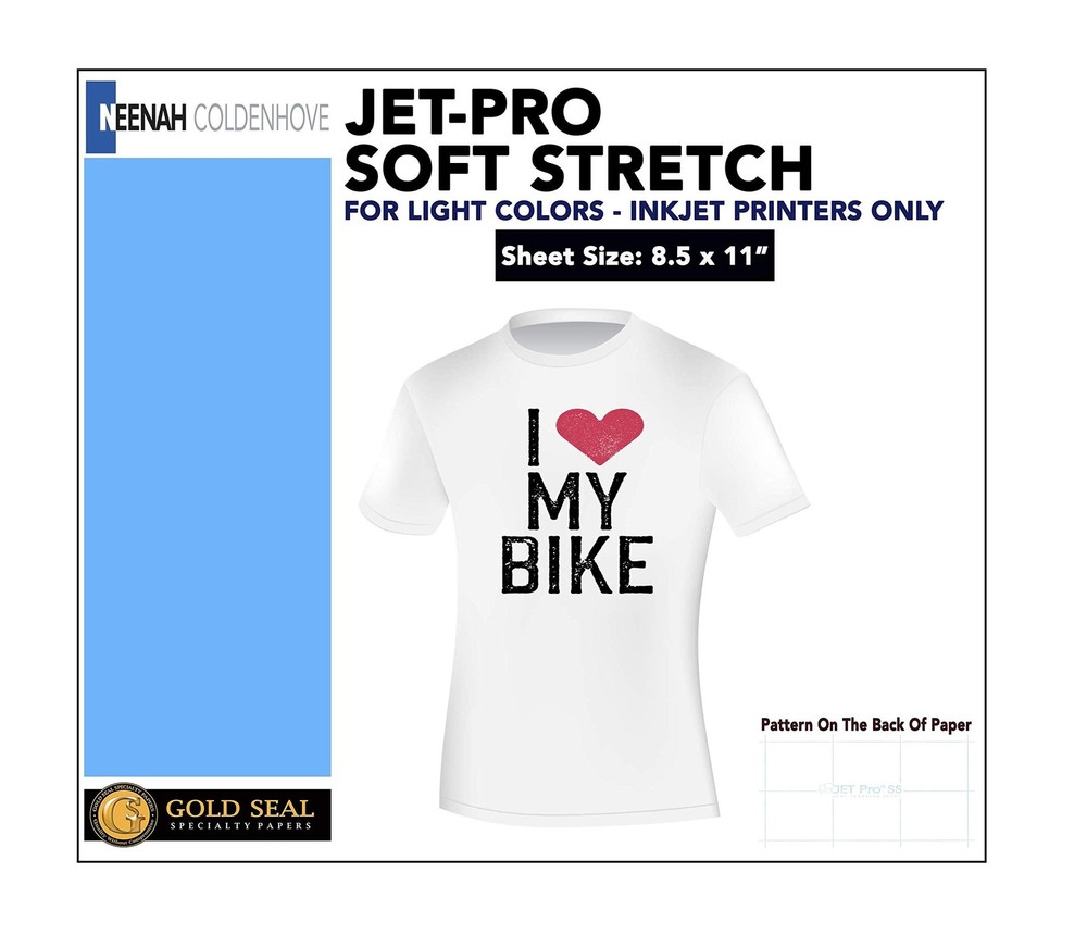 JET-PRO SofStretch Heat Transfer Papers, 8.5" x 11", 10 Sheet Pack