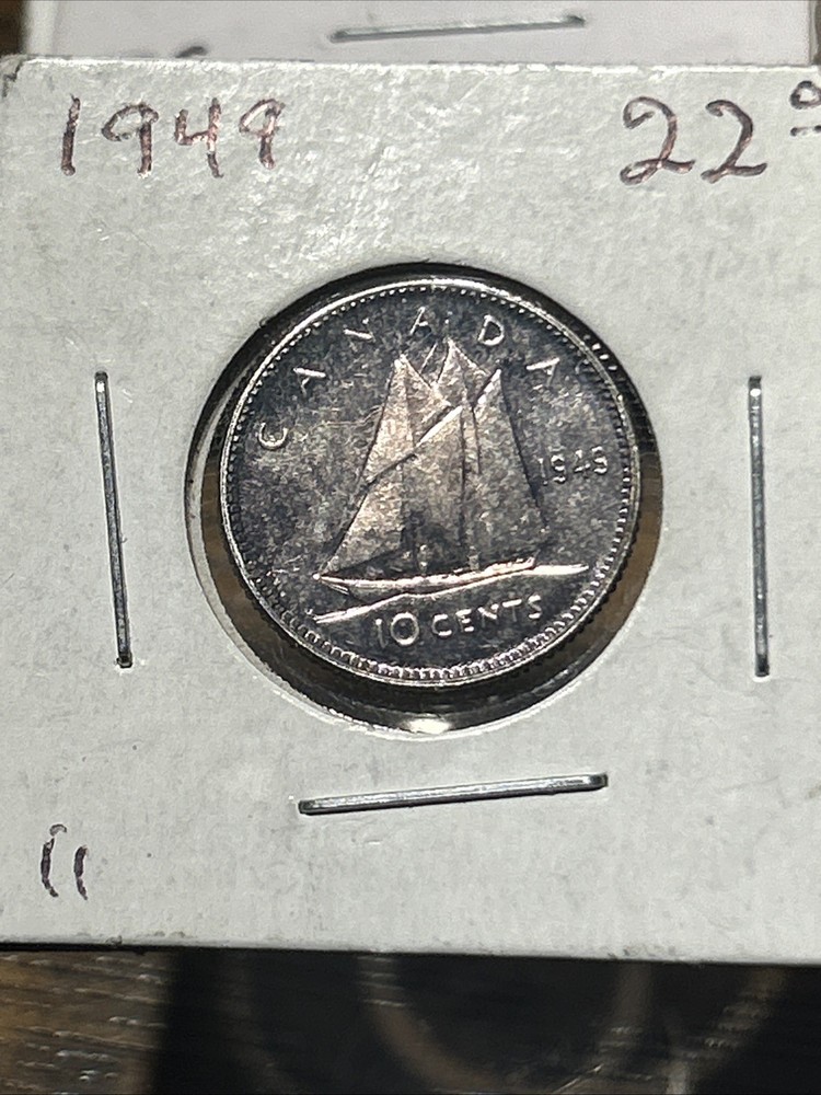 1949 Canada 10 Cent Piece, .800 Silver