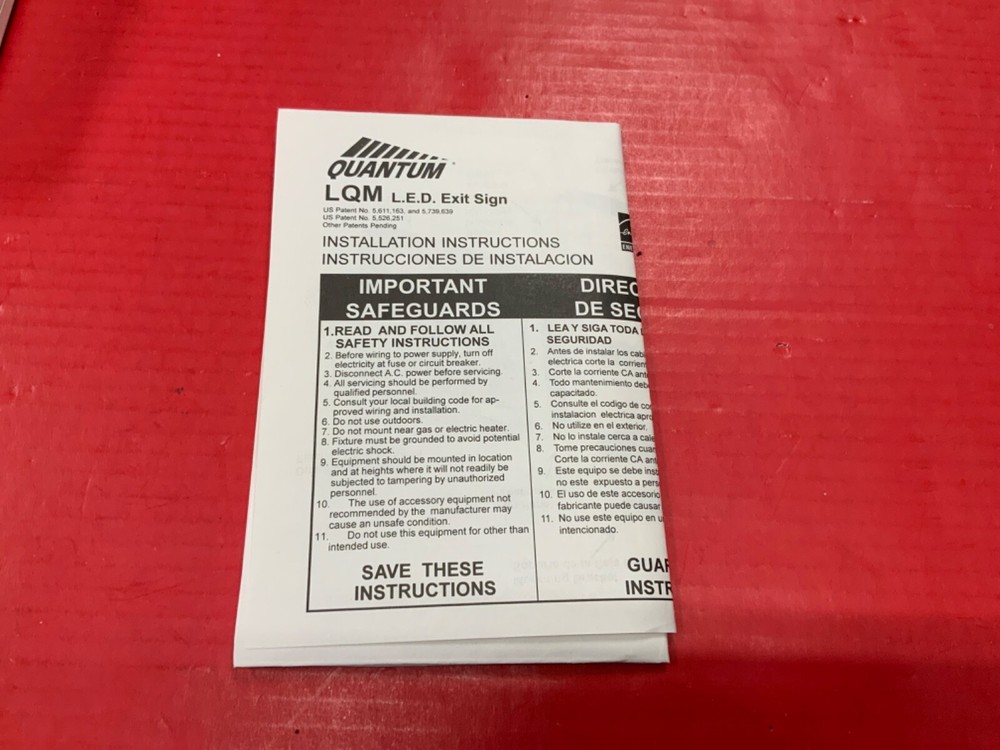 Lithonia Lighting LED Exit Sign With Battery