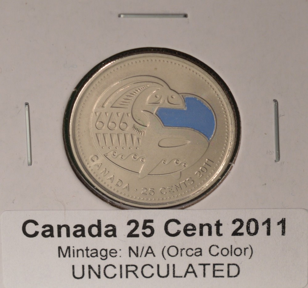 2011 - Orca - Colourized -  25cent - Uncirculated from original mint roll