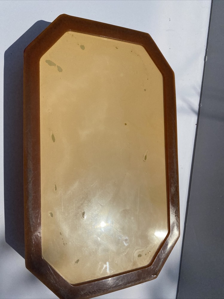 VINTAGE BAKELITE BOUDOIR TRAY ART DECO BUTTERSCOTCH